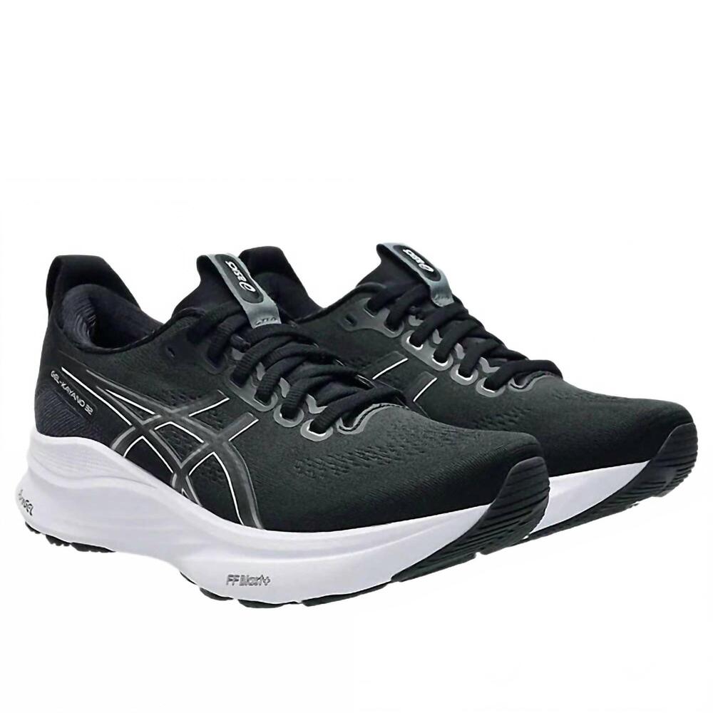 NEW ASICS women's gel-kayano 32 running shoes in black/white